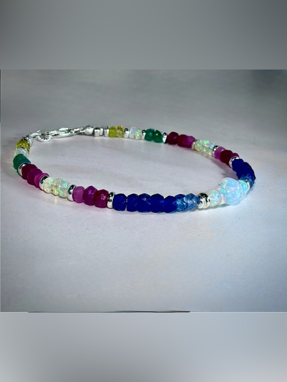 💛💙 💚❤️"Kaleidoscope" Multi-Sapphire & Ethiopian Opal Bracelet